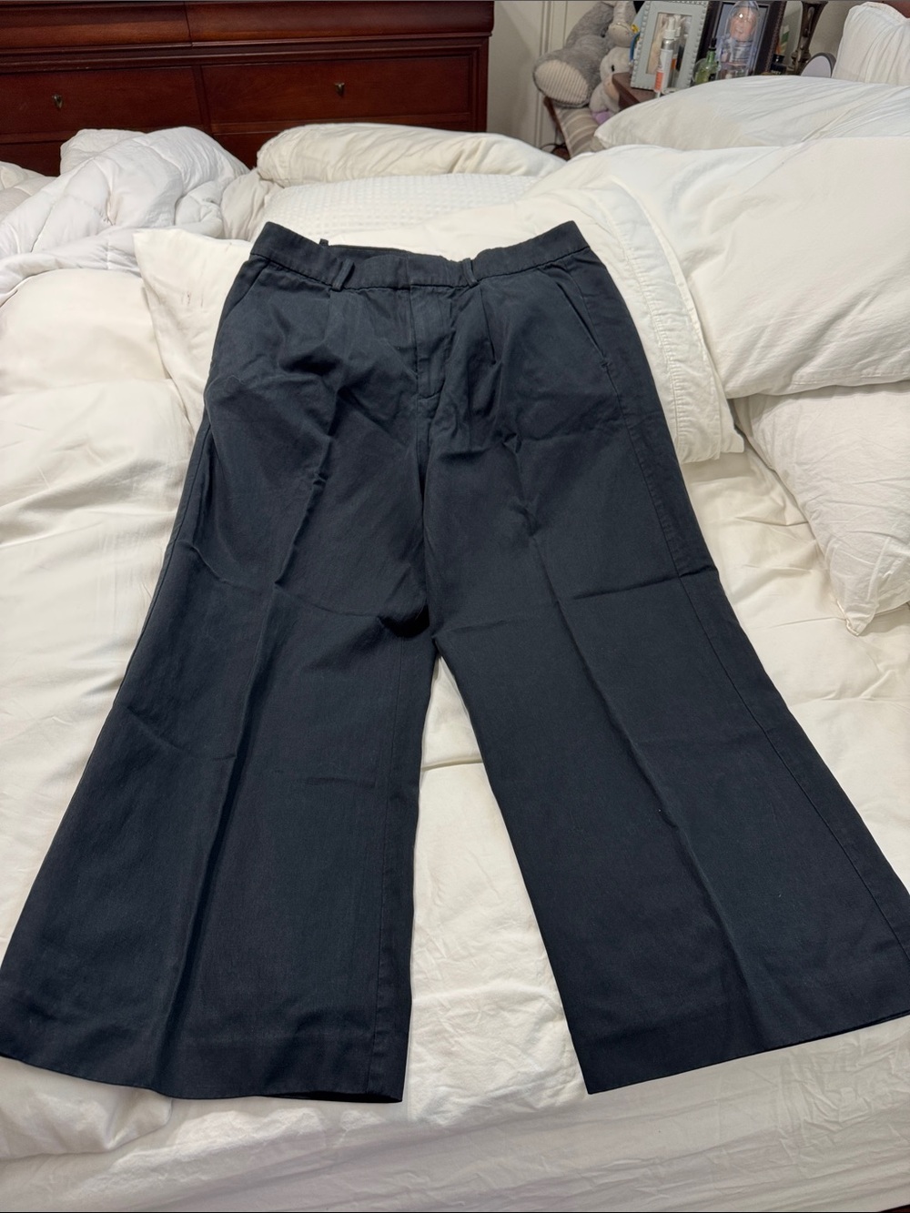 Madewell Charcoal Gray Wide Leg Crop Pants